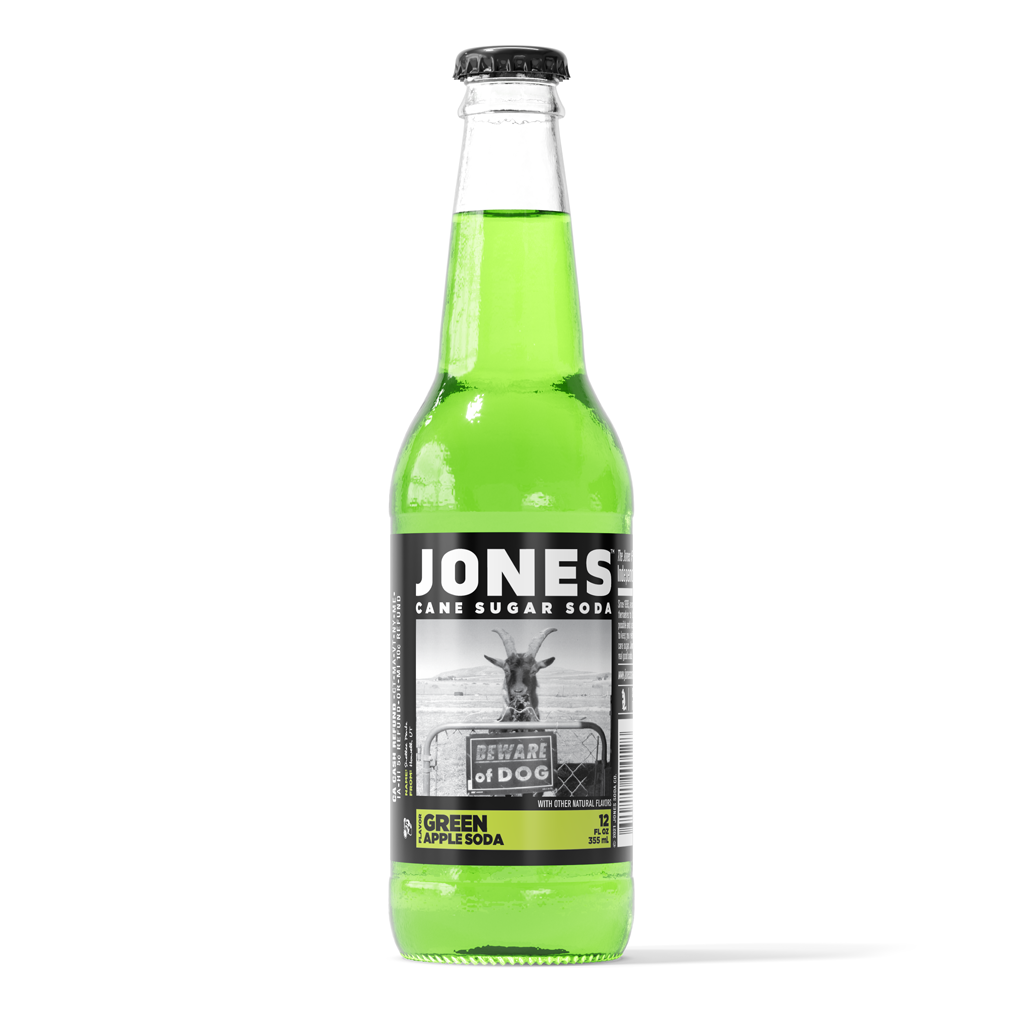 Jones Green Apple Cane Sugar Soda 12-Pack